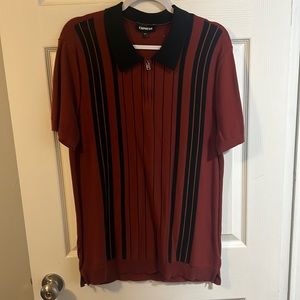 Express Men’s Striped Polo Large